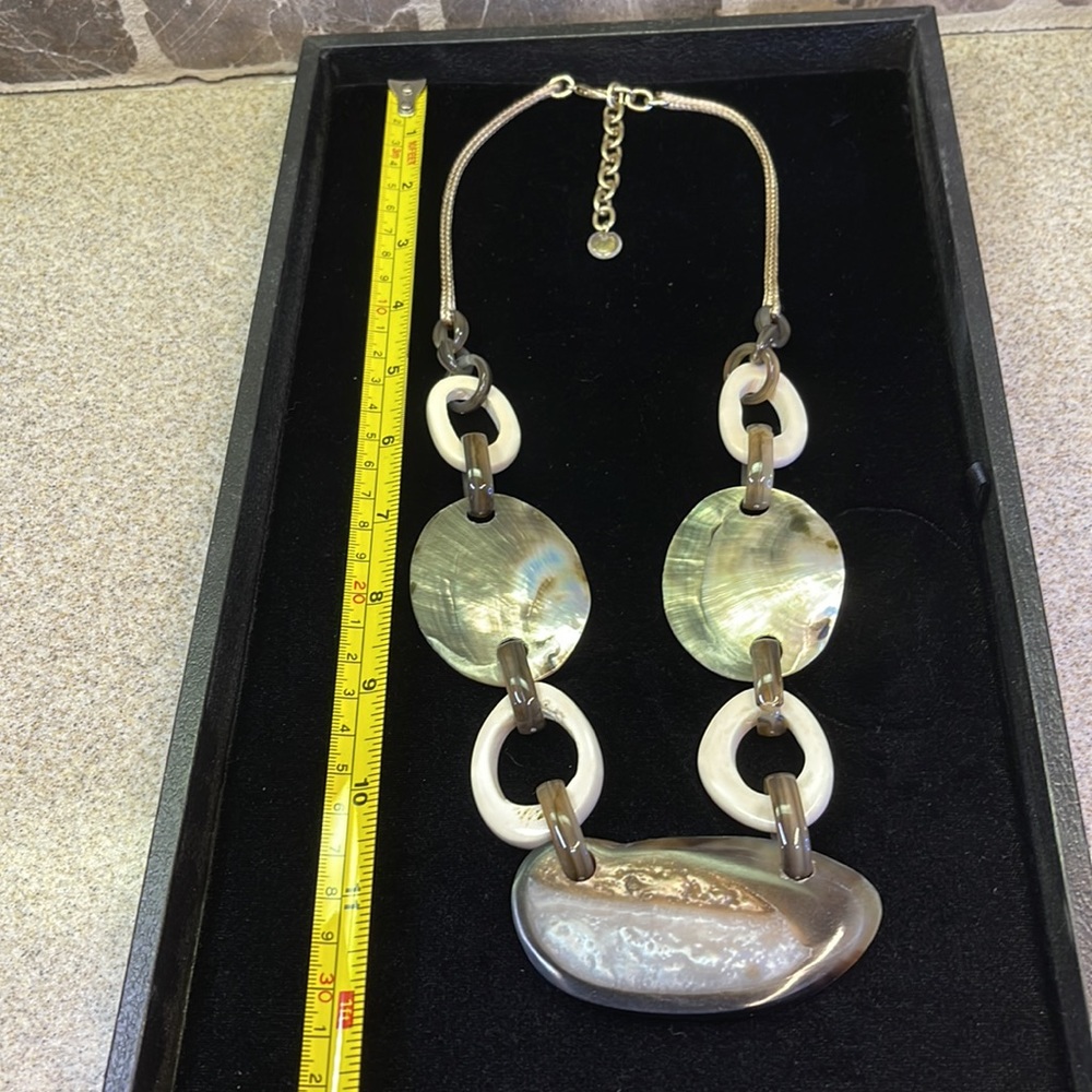 Statement Necklace Shells Beige/Brown - image 6